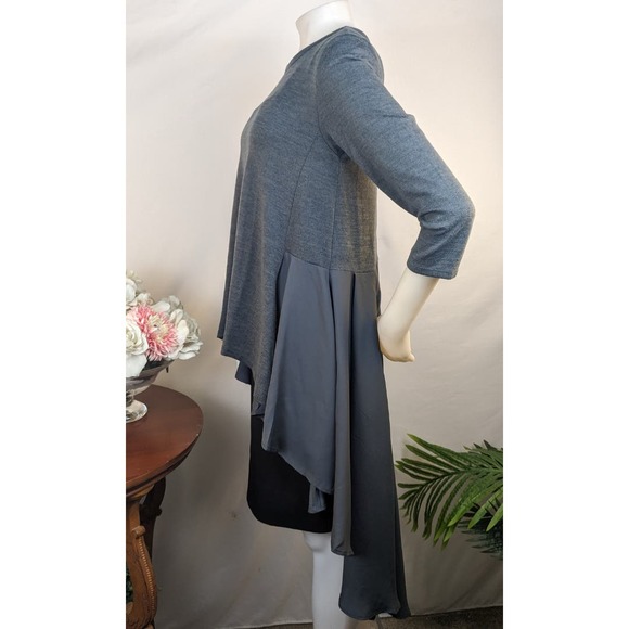 DG2 Diane Gilman Hi-Low Top w/Pleated Back Flowy Dramatic 3/4 Sleeve Size Small - Picture 6 of 12